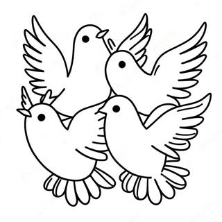 Colorful Pentecost Doves Coloring Page 34444-27575