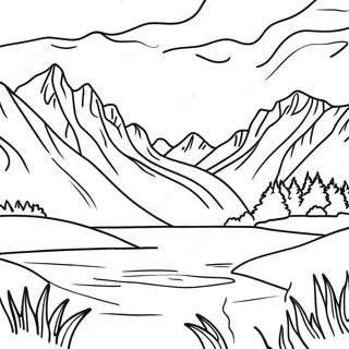 Beautiful Montana Landscape Coloring Page 34464-27582