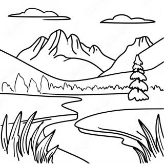 Beautiful Montana Landscape Coloring Page 34464-27583