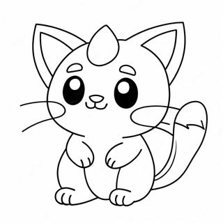 Cute Cat Pokemon Coloring Page 34484-27597