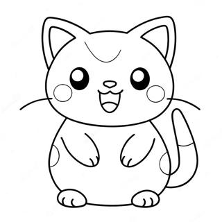 Cute Cat Pokemon Coloring Page 34484-27599