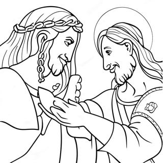 Colorful John 3 16 Inspirational Scene Coloring Page 34494-27605