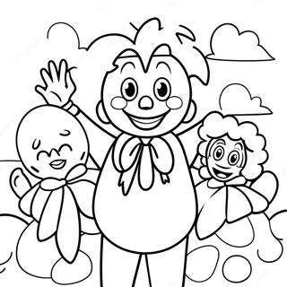 Cheerful Ronald Mcdonald With Friends Coloring Page 34504-27614