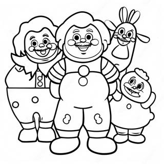 Cheerful Ronald Mcdonald With Friends Coloring Page 34504-27615