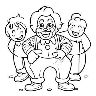 Cheerful Ronald Mcdonald With Friends Coloring Page 34504-27616