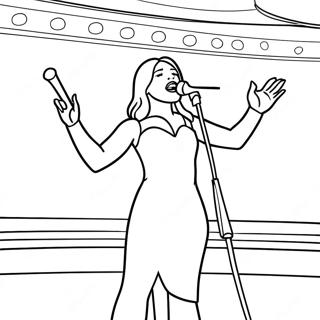 Lainey Wilson Singing On Stage Coloring Page 34514-27623