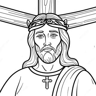 Beautiful Jesus On The Cross Coloring Page 34524-27629