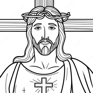 Beautiful Jesus On The Cross Coloring Page 34524-27630