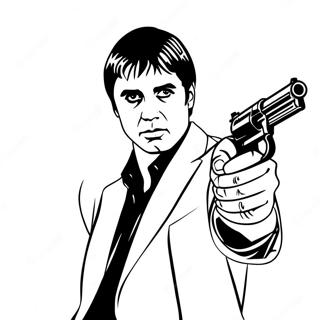 Scarface With A Gun Coloring Page 34534-27637