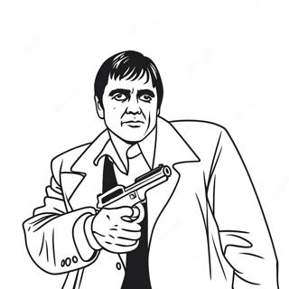 Scarface With A Gun Coloring Page 34534-27638