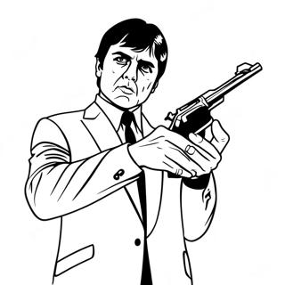 Scarface With A Gun Coloring Page 34534-27640