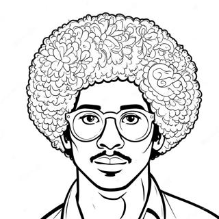 Black Man With Afro Hairstyle Coloring Page 34574-27669