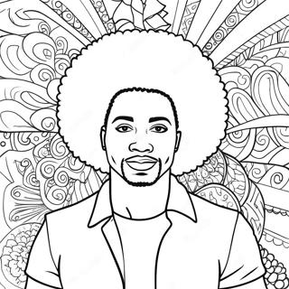 Black Man With Afro Hairstyle Coloring Page 34574-27670