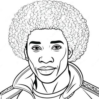 Black Man With Afro Hairstyle Coloring Page 34574-27672