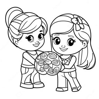 Lego Friends Characters Playing Together Coloring Page 3457-2804