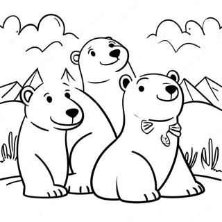 Adorable Polar Bear Family Coloring Page 34594-27690