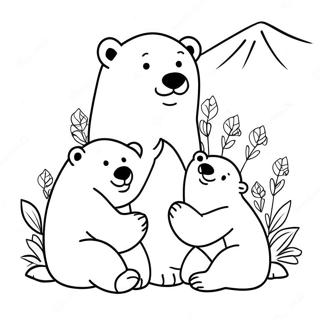 Adorable Polar Bear Family Coloring Page 34594-27691