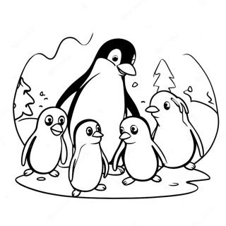 Happy Pingu Playing With Friends Coloring Page 34604-27700