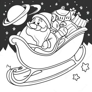 Santa S Sleigh Flying Through The Night Coloring Page 34643-27726