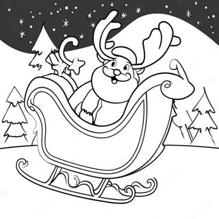 Santa S Sleigh Flying Through The Night Coloring Page 34643-27728