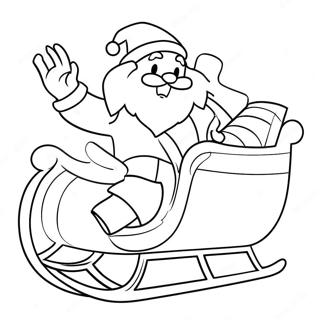 Jolly Santa In His Sleigh Coloring Page 34644-27737