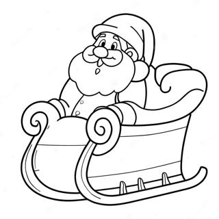 Jolly Santa In His Sleigh Coloring Page 34644-27739