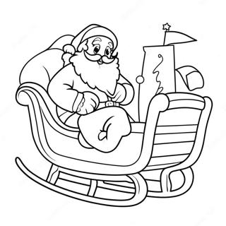 Jolly Santa In His Sleigh Coloring Page 34644-27740