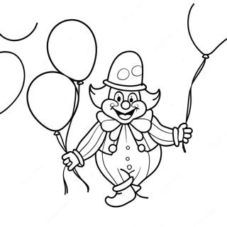 Creepy Clown With Balloons Coloring Page 34654-27734