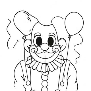 Creepy Clown With Balloons Coloring Page 34654-27736