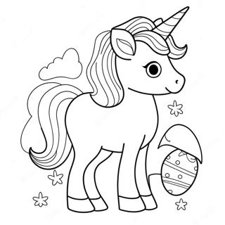 Easter Unicorn Coloring Pages