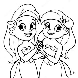 Ariel And Melody Singing Together Coloring Page 34684-27757