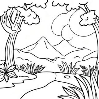 Detailed Shading Nature Scene Coloring Page 34694-27771