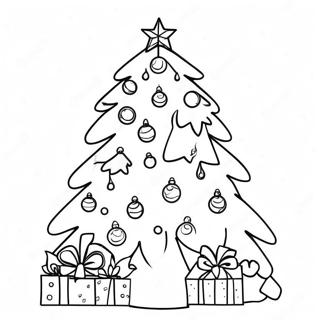 Christmas Tree With Colorful Ornaments Coloring Page 34703-27774