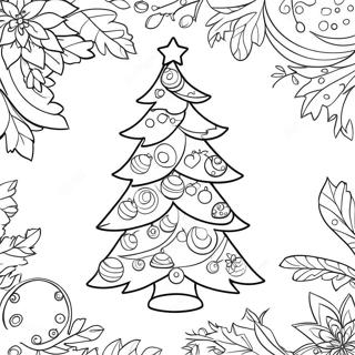 Christmas Tree With Colorful Ornaments Coloring Page 34703-27775