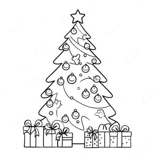 Christmas Tree With Colorful Ornaments Coloring Page 34703-27776