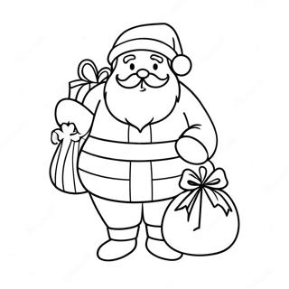 Santa Claus With A Big Sack Of Gifts Coloring Page 34704-27777