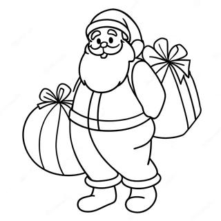 Santa Claus With A Big Sack Of Gifts Coloring Page 34704-27779