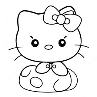 Cute Hello Kitty With Bow Coloring Page 34744-27812