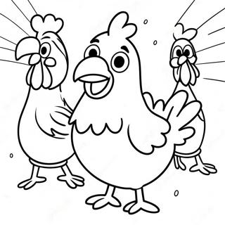 Funny Chicken Run Characters Coloring Page 34754-27821