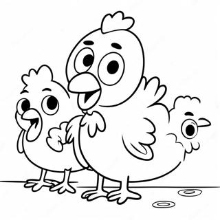 Funny Chicken Run Characters Coloring Page 34754-27822