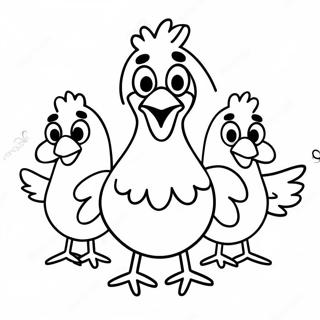 Funny Chicken Run Characters Coloring Page 34754-27823