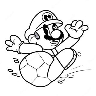 Mario Kicking The Soccer Ball Coloring Page 34764-27825