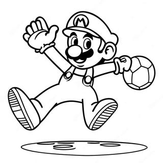 Mario Kicking The Soccer Ball Coloring Page 34764-27826