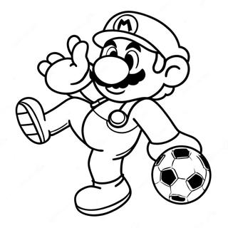 Mario Kicking The Soccer Ball Coloring Page 34764-27827