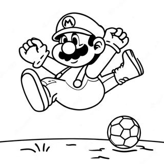 Mario Kicking The Soccer Ball Coloring Page 34764-27828