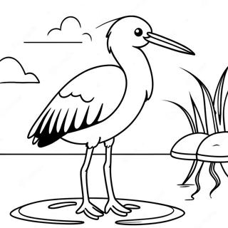 Elegant Stork Standing By The Water Coloring Page 34774-27829