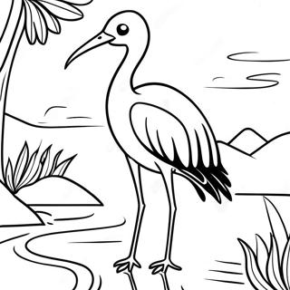 Elegant Stork Standing By The Water Coloring Page 34774-27830