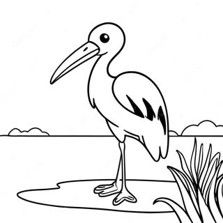 Elegant Stork Standing By The Water Coloring Page 34774-27832