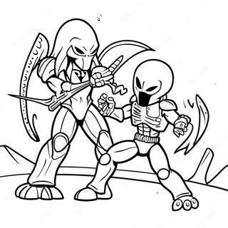 Alien Vs Predator Battle Scene Coloring Page 34793-27843