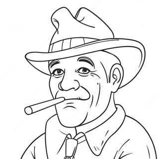 Funny Uncle With A Hat Coloring Page 34804-27857